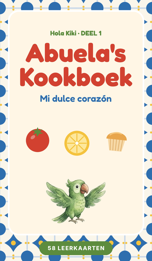 Achterkant van de woordkaartjes in de stijl van Abuela's Kookboek