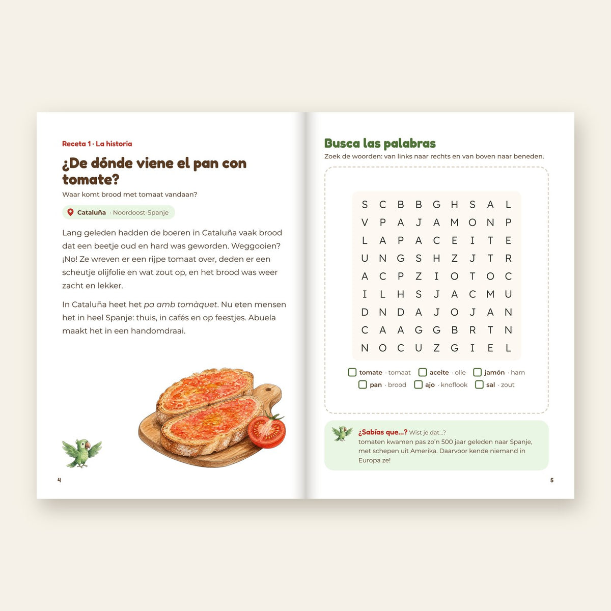 Inkijkje in Abuela's Kookboek: het verhaal van pan con tomate en een Spaanse woordzoeker